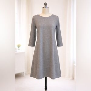 3/4 sleeve Trapeze Fit medium length stretchy dress